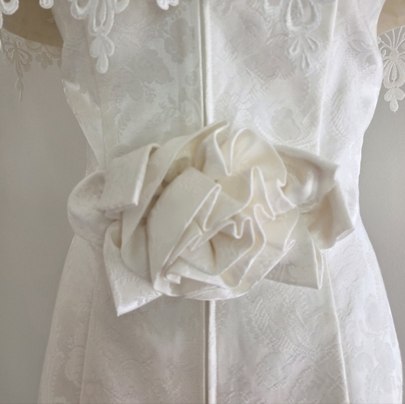 Jessica McClintock Vintage Lace Jacquard Brocade Wedding Dress Bridal Medium - Picture 8 of 13